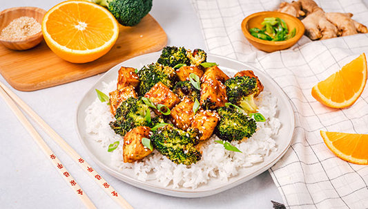 Baked Orange Tofu and Broccoli