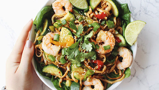 Skinny Shrimp Stir Fry Noodles