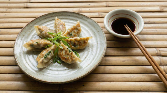 Chicken Shiso Gyoza Dumplings with Yuzu Kosho & Ponzu Sauce