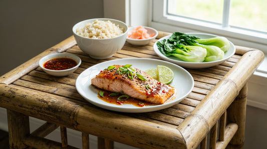 Seared Salmon with Spicy Chili Ponzu Sauce