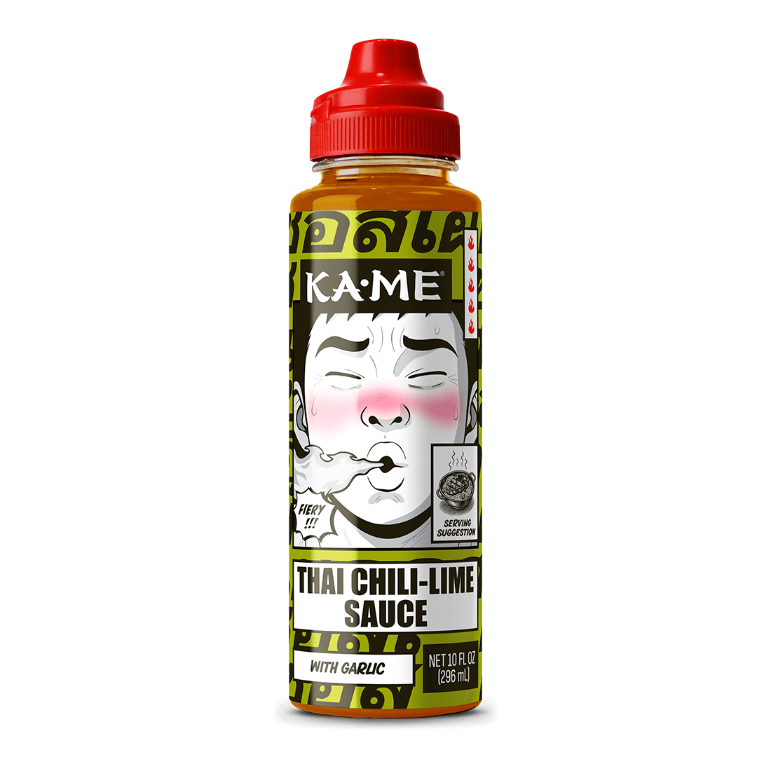 Bottle of Thai Chilli-Lime Sauce with a colorful label 